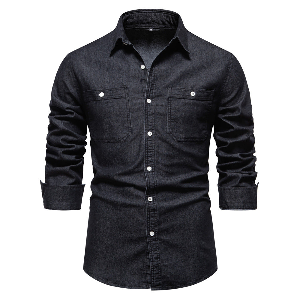 Men's European denim shirt