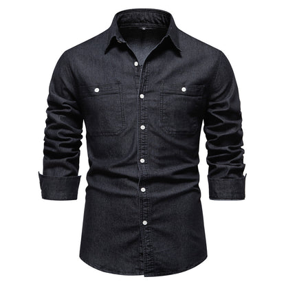 Men's European denim shirt