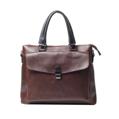 Korean shoulder bag men's business British Korean version _ men's bag handbag Crazy horse leather briefcase