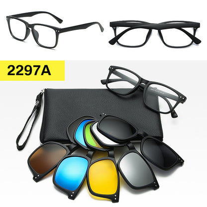 Polarized Magnetic Sunglasses & Myopia Frame Set for Men and Women