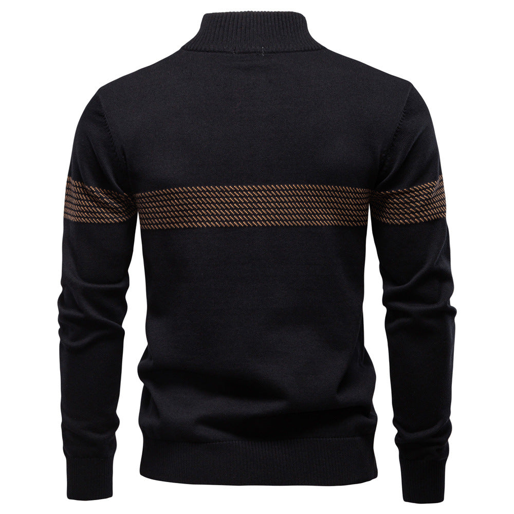 Men's Business Stand Collar Cotton Sweater