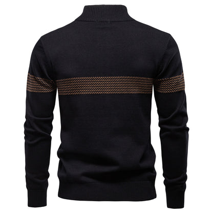 Men's Business Stand Collar Cotton Sweater