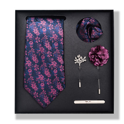 Cashew Nut Stripe Tie & Accessories Set