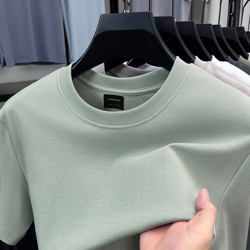 Men's premium embroidered short-sleeve T-shirt