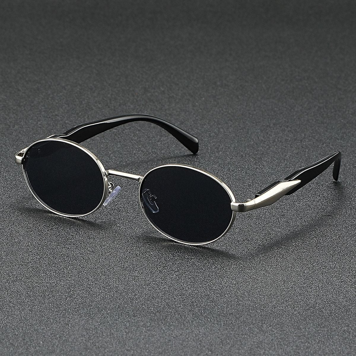 Oval metal retro luxury sunglasses