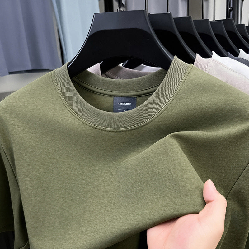 Men's premium embroidered short-sleeve T-shirt
