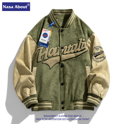 NASA Suede Vintage Bomber Baseball Jacket