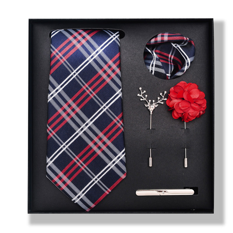 Cashew Nut Stripe Tie & Accessories Set