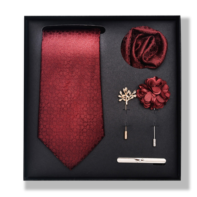 Cashew Nut Stripe Tie & Accessories Set