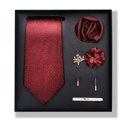 Cashew Nut Stripe Tie & Accessories Set