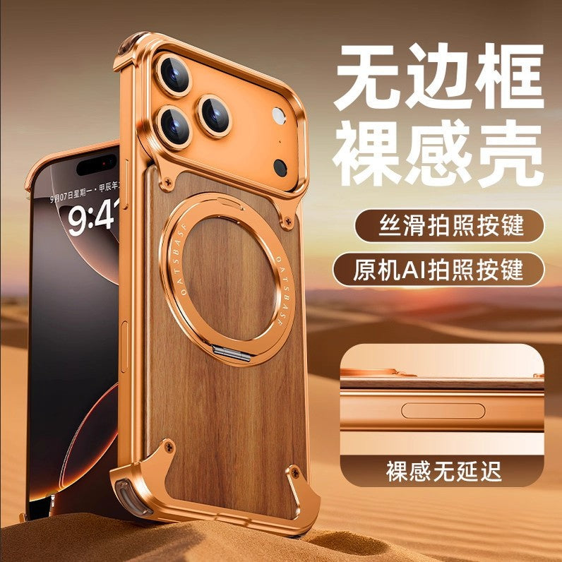 Solid Wood & Metal Magnetic Case for iPhone 17 / 16 Pro Max