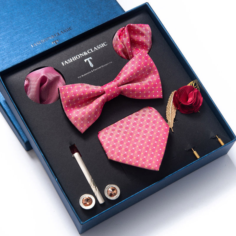 Spot tie set, bow tie, 8 piece set men's accessories