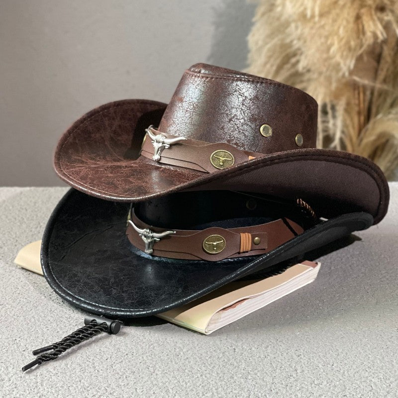 Western-style equestrian hat.