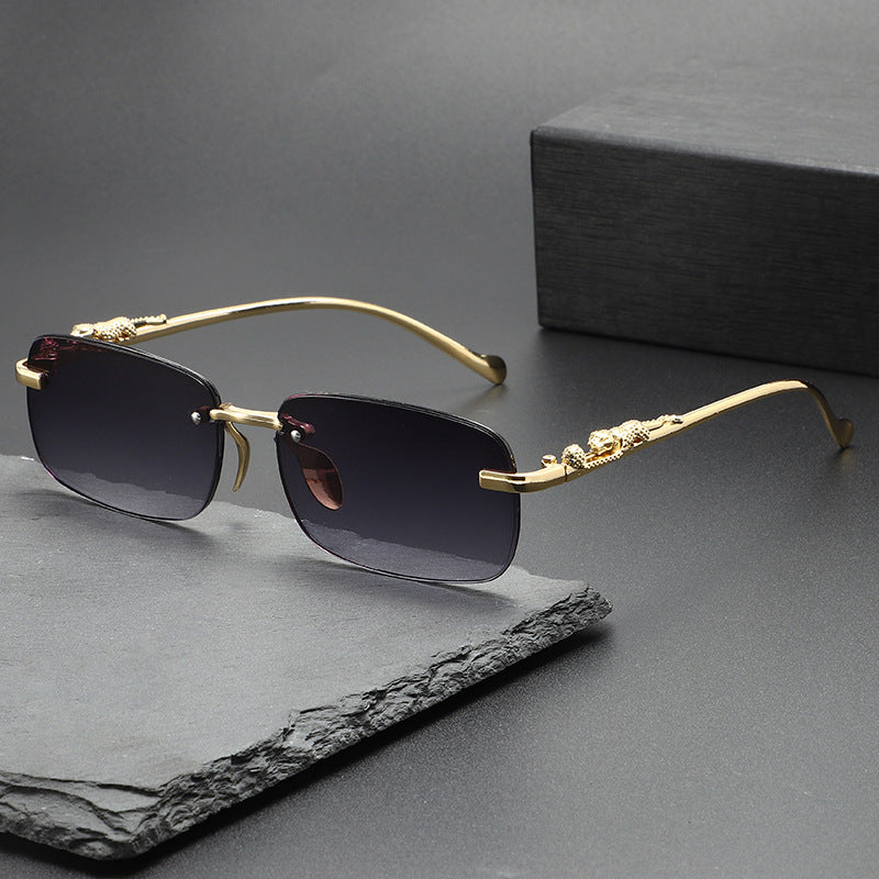Rimless cut edge sunglasses