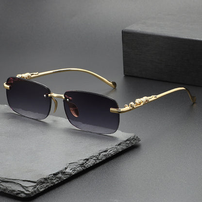 Rimless cut edge sunglasses
