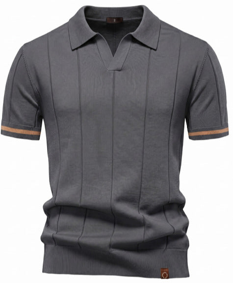Men's Business Casual Wool Knit Polo Shirt