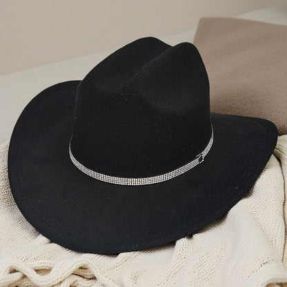 Western cowboy hat curved brim hat pebbled belt