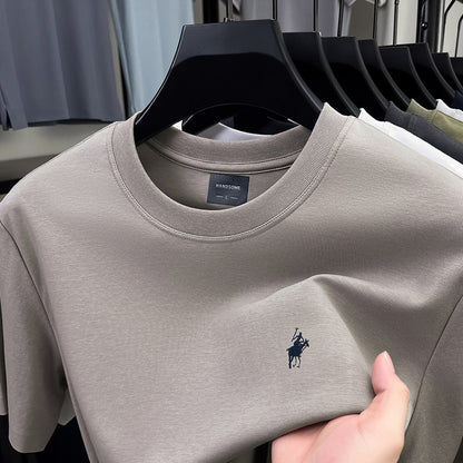 Men's premium embroidered short-sleeve T-shirt