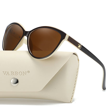 Women's Polarized Retro Leather Inlay Sunglasses  UV Protection Trend