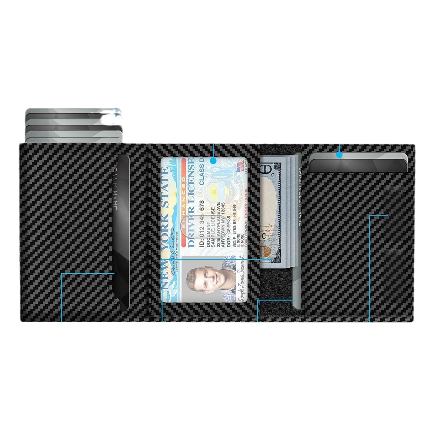 Mens RFID Blocking Metal & Leather Card Case