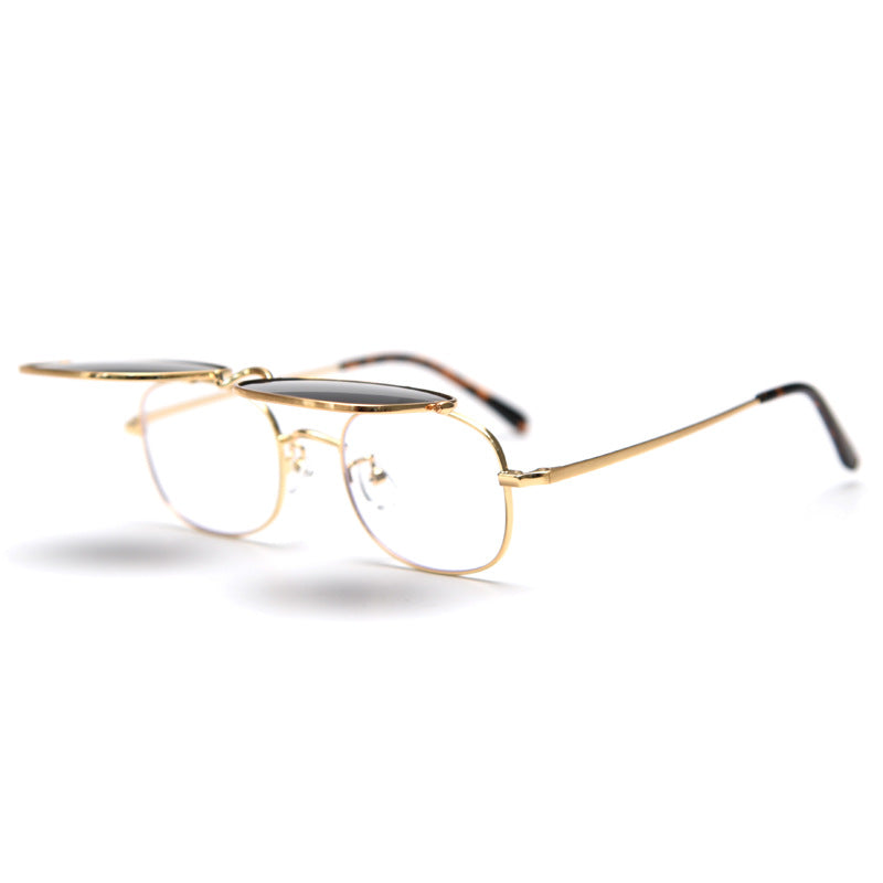 Metal Flap Polarized trendy Sunglasses