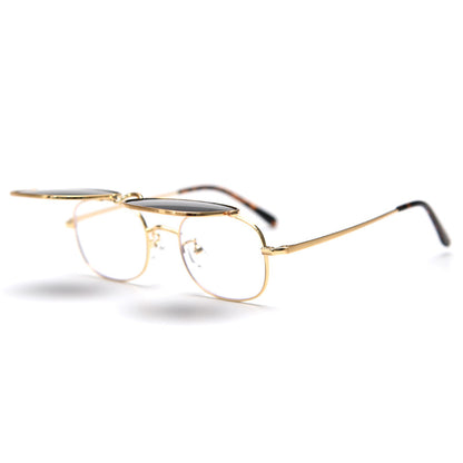 Metal Flap Polarized trendy Sunglasses