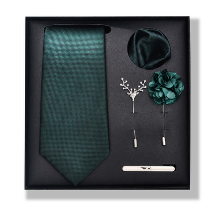 Cashew Nut Stripe Tie & Accessories Set