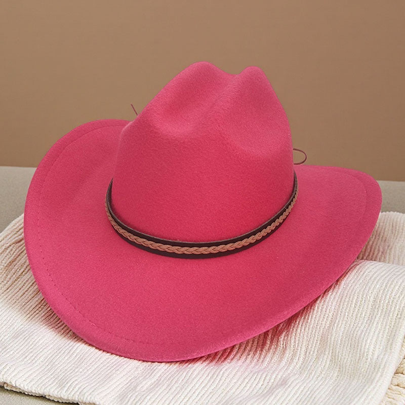 Western cowboy hat curved brim hat pebbled belt