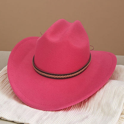 Western cowboy hat curved brim hat pebbled belt