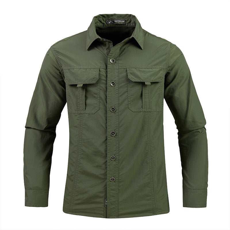Men's quick-dry, anti-chafe, long-sleeve shirt for warm weather