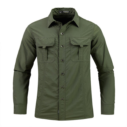 Men's quick-dry, anti-chafe, long-sleeve shirt for warm weather