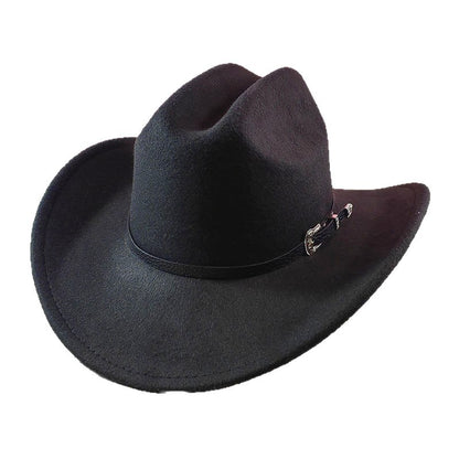 Western cowboy hat curved brim hat pebbled belt