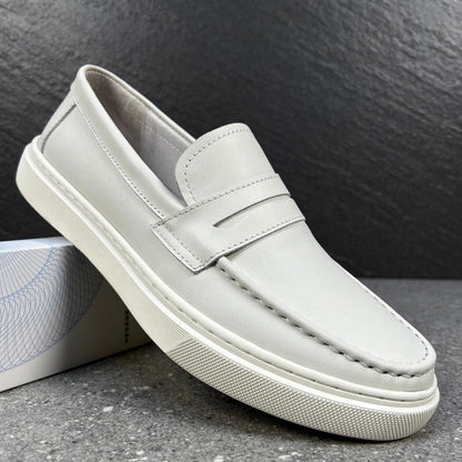 Mens Genuine Leather Retro British Casual Shoes