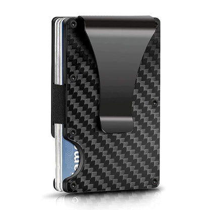 Carbon Fiber Metal Card Holder Wallet  RFID Anti-Theft