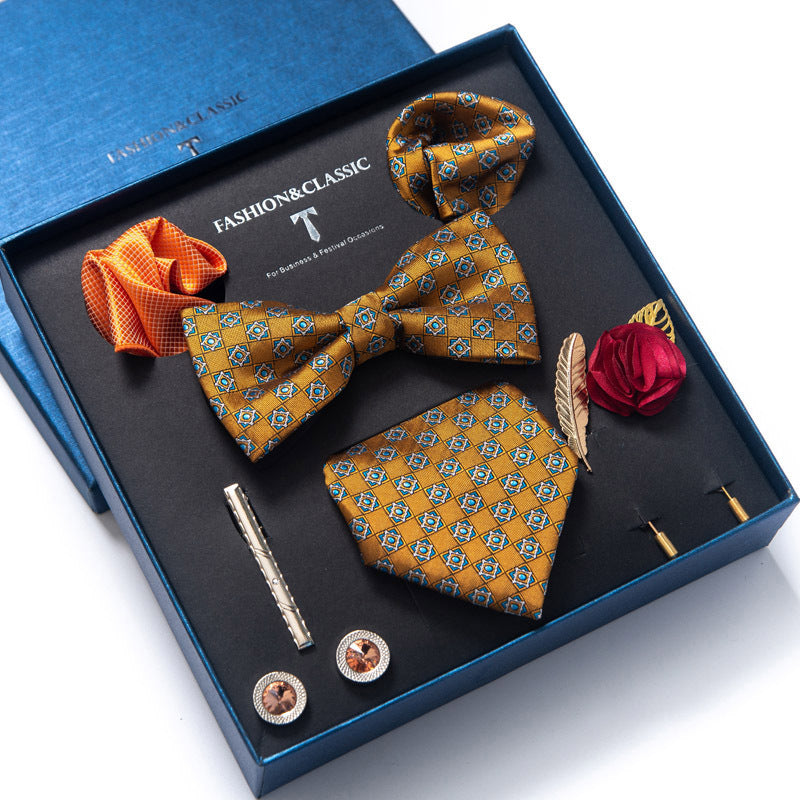 Spot tie set, bow tie, 8 piece set men's accessories