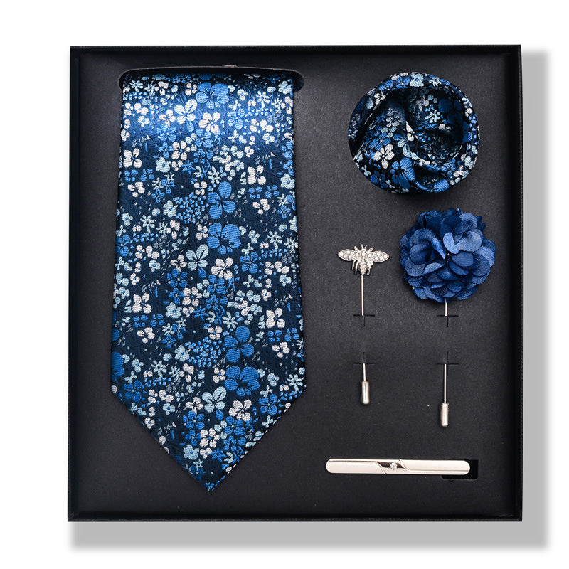 Cashew Nut Stripe Tie & Accessories Set