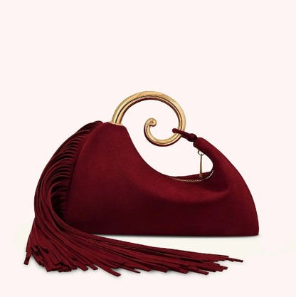 Suede Tassel Handbag  Fashionable Banquet & Commuter Bag