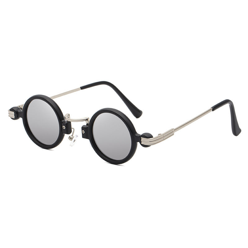 Retro steampunk style small frame sunglasses