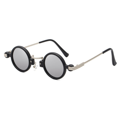 Retro steampunk style small frame sunglasses
