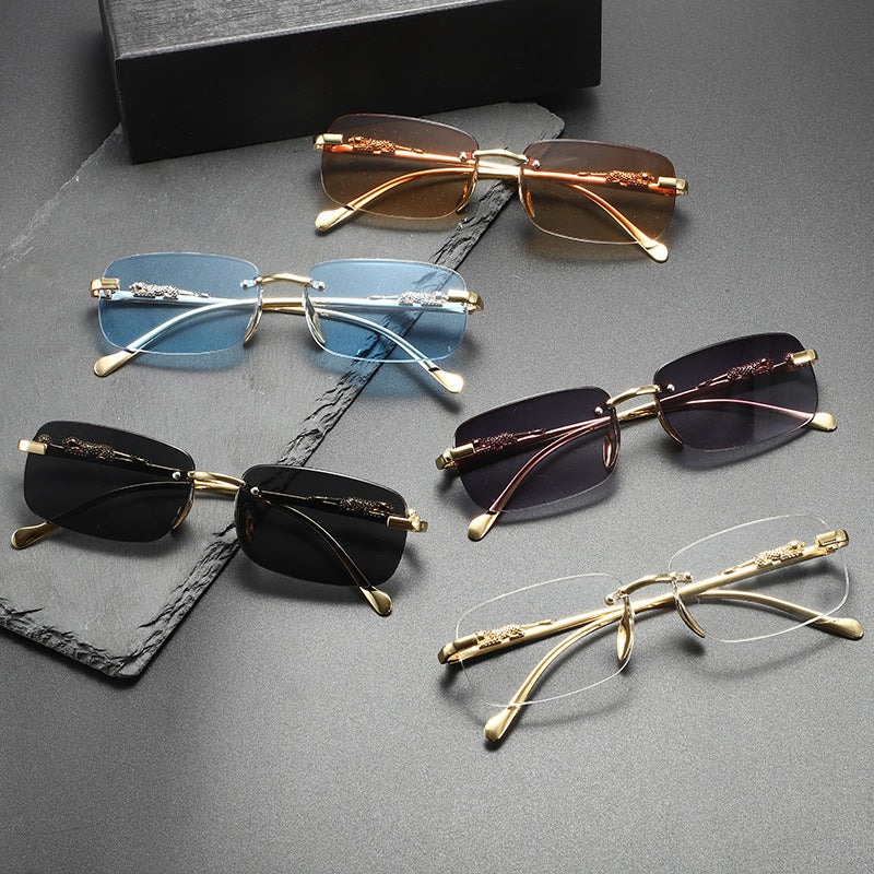 Rimless cut edge sunglasses
