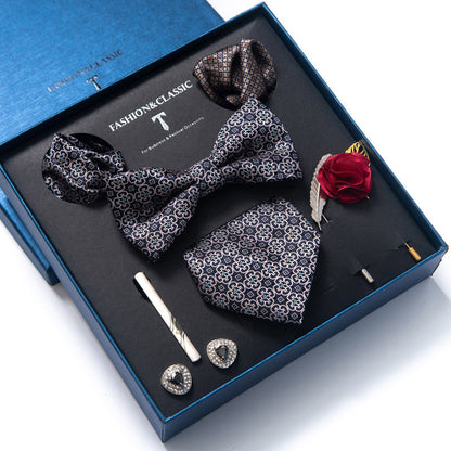 Spot tie set, bow tie, 8 piece set men's accessories