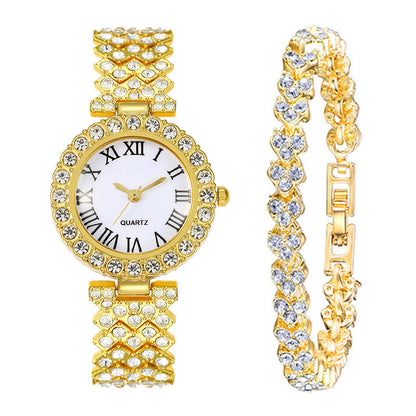 SILVERY LUXE CRYSTAL ROMAN SET