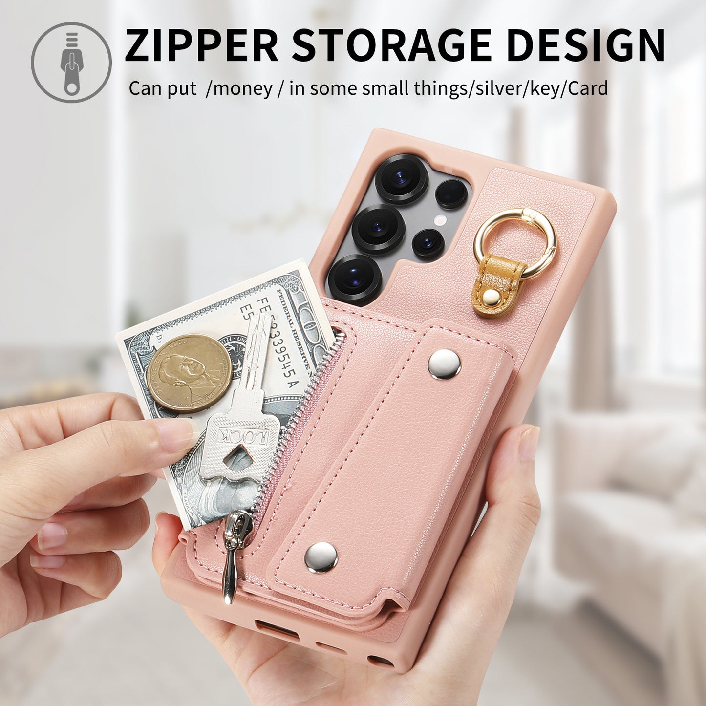 Samsung S25Ultra wallet phone case metal plating