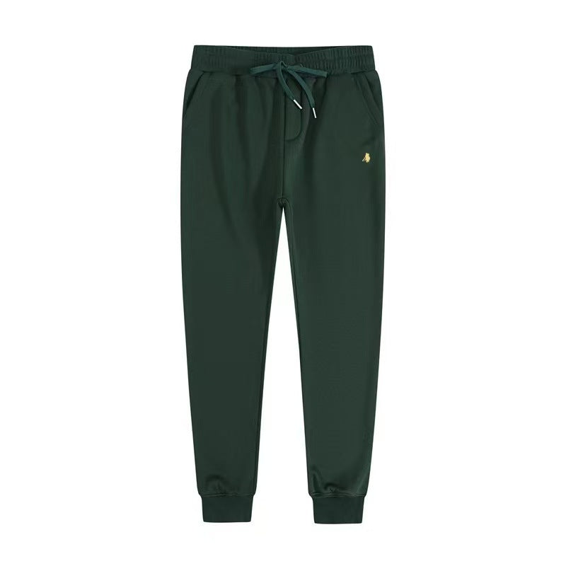 Men's fleece-lined, long-sleeve polo sweatshirt. Pony embroidery