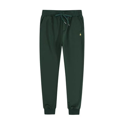 Men's fleece-lined, long-sleeve polo sweatshirt. Pony embroidery