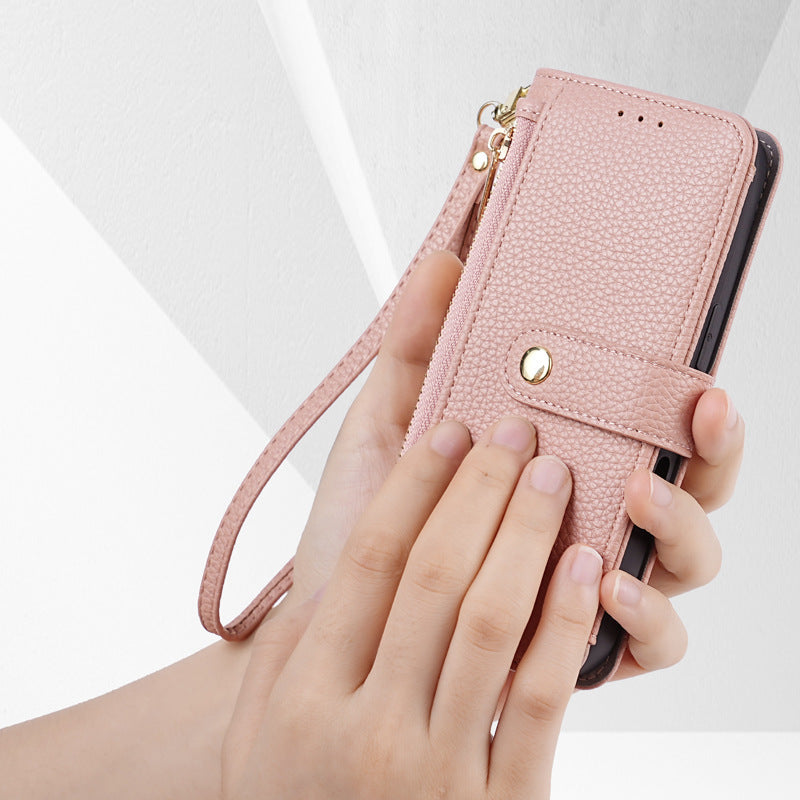 Ladies Zipper Wallet & Leather Case for iPhone