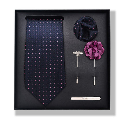 Cashew Nut Stripe Tie & Accessories Set