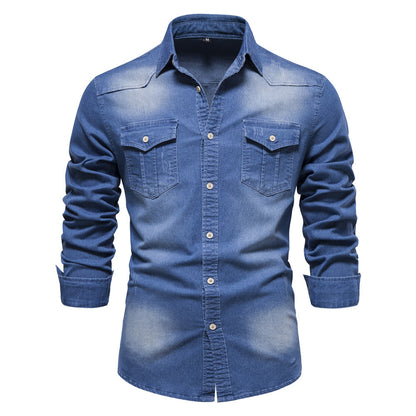 Men's European denim shirt