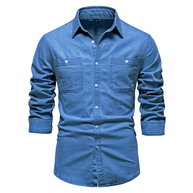 Men's European denim shirt