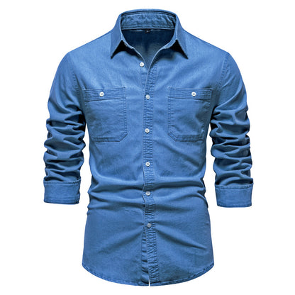 Men's European denim shirt